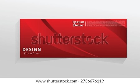 Red colour vector banner template for social media and web, horizontal banner for cover, promotion banner template for digital product, vector eps 10