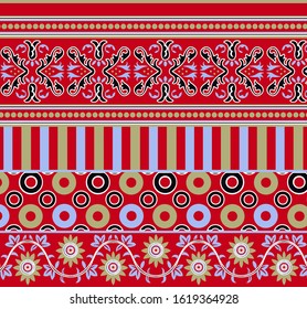 Red Colourful Pattern. Unique Abstract Artwork. Creative Geometrical Background Design. Fractal Art Illustration. Modern Digital Texture. Beautiful Geometric Deco. Intricate Colored Patterns.