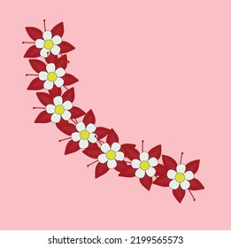 Red columbine flower pattern with pink background