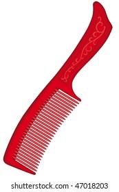 Red comb on white background - blend only