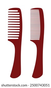 Red  comb set. vector illustration