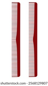 Red  comb set. vector illustration