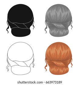 Red combed behind.Back hairstyle single icon in cartoon style vector symbol stock illustration web.