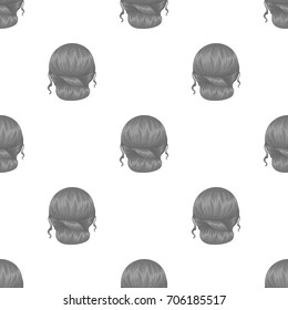 Red combed behind.Back hairstyle single icon in monochrome style vector symbol stock illustration web.