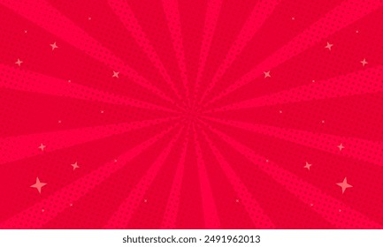 red comic background with stars