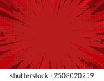 Red comic book background. Pop art halftone style background for magazine, cover, ad, banner, websites