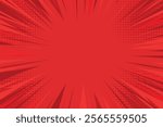 Red comic book background. Pop art halftone style background for magazine, cover, ad, banner, websites