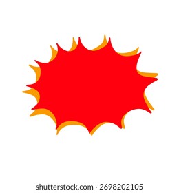 Anuncio rojo de la etiqueta engomada de la explosión o del chapoteo del cómic