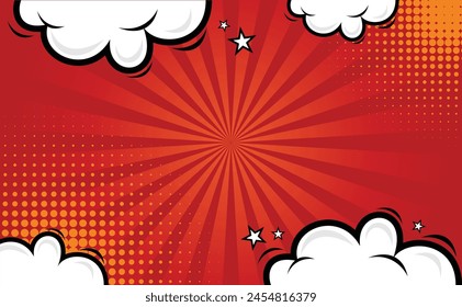 Red Comic Cartoon Background Design Vector Template