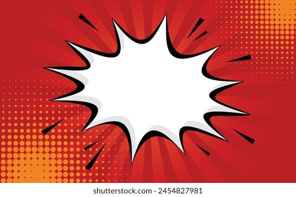 Red Comic Cartoon Background Stars Vector Template