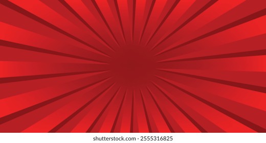 Red comic sunburst effect background with halftone. pop art comic-style vector background. Suitable for templates, sale banners, events, ads, web and pages