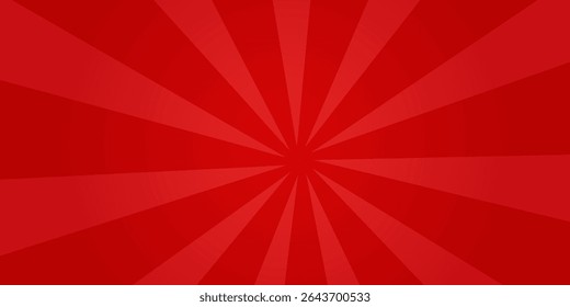 Red comic sunburst effect background with halftone. pop art comic-style vector background. Suitable for templates, sale banners