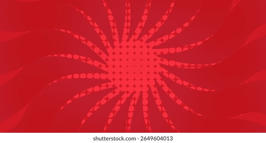 Red comic sunburst effect background with halftone. pop art comic-style vector background. Suitable for templates, sale banners, events, ads, web and pages