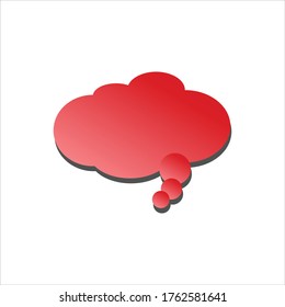 Red comic tag.Flat vector graphic in white background.