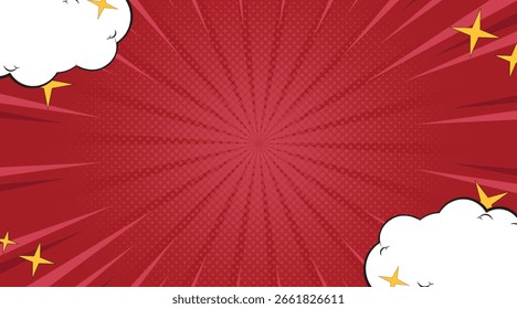 Roter Comic-Zoom, Cartoon-Vorlagenhintergrund
