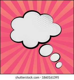 Red comic zoom with lines, dots and elements - Vector illustration