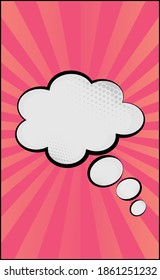 Red comic zoom with lines, dots and elements - Vector illustration