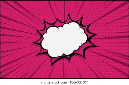 Red comic zoom with lines and dots - Vector illustration