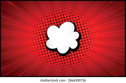 Red comic zoom with lines and dots - Vector illustration