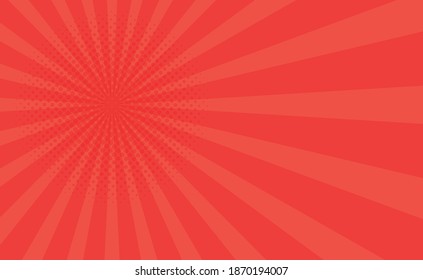 Red comic zoom with lines and dots - Vector illustration