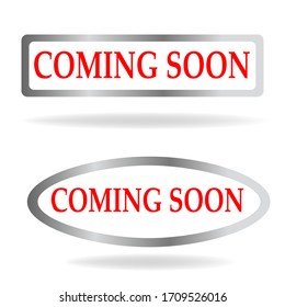 Red coming soon Badge On White Background