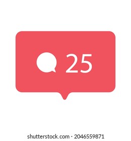 Red comment number bubble icon design