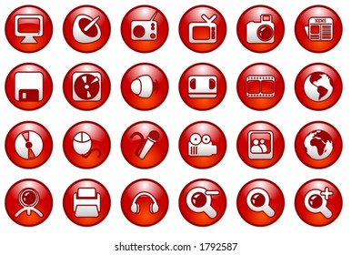 Red communication icons