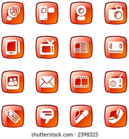 Red communication icons