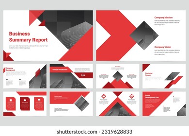 Red company minimalist slide presentation template