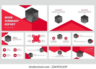 Red company minimalist slide presentation template
