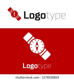 Red Compass icon isolated on white background. Windrose navigation symbol. Wind rose sign. Logo design template element. Vector Illustration