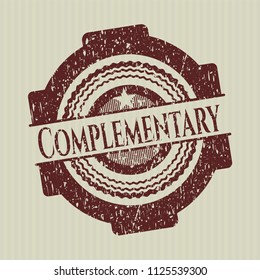 Red Complementary distressed rubber stamp
