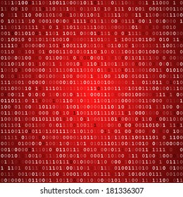 Red computer binary code screen  vector background