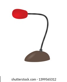Red computer microphone. vector illustration