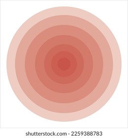 Rote konzentrische Ringe. Bildzeichen Einfache flache Vektorgrafik.