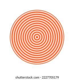 Red concentric ripple circles. Sonar or sound wave rings. Epicentre, target, radar concept. Radial signal or vibration element