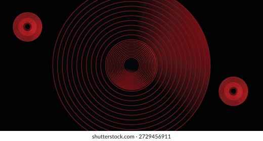 Red Concentric Speaker Design With Large Central Disk On Black Background