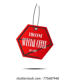 red concept discount special offer sticker label price tag isolated background