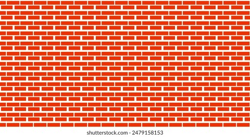 Red concrete bricks pattern vector isolated. Brown brick wall background. painted brick wall pattern background art