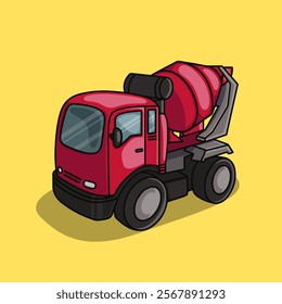 Red Concrete Truck Toy from the Side