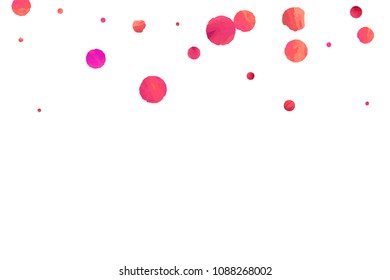 Red confetti background. Falling rose glitter. Graphic design for invitation, wedding, birthday, christmas card. Happy surprise backdrop. Abstract particles banner. Vector festive concept. 