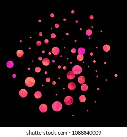 Red confetti background. Falling rose glitter. Graphic design for invitation, wedding, birthday, christmas card. Valentines day backdrop. Abstract particles explosion. Vector festive concept. 