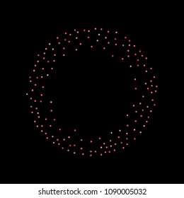 Red confetti background. Falling rose glitter. Graphic design for invitation, wedding, birthday, christmas card. Happy surprise backdrop. Abstract particles banner. Vector festive concept. 