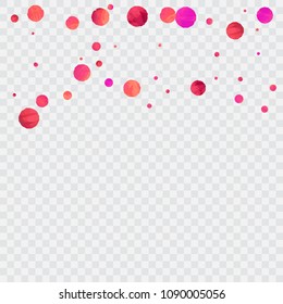 Red confetti background. Falling rose glitter. Graphic design for invitation, wedding, birthday, christmas card. Valentines day backdrop. Abstract particles explosion. Vector festive template. 