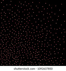 Red confetti background. Falling rose glitter. Graphic design for invitation, wedding, birthday, christmas card. Happy surprise backdrop. Abstract particles banner. Vector festive concept. 