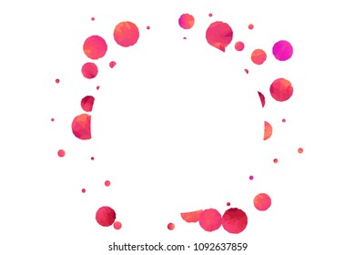 Red confetti background. Falling rose glitter. Graphic design for invitation, wedding, birthday, christmas card. Valentines day backdrop. Abstract particles banner. Vector festive template. 