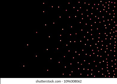Red confetti background. Falling rose glitter. Graphic design for invitation, wedding, birthday, christmas card. Happy surprise backdrop. Abstract particles explosion. Vector festive concept. 