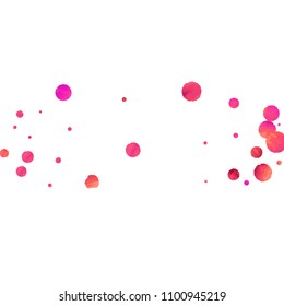Red confetti background. Falling rose glitter. Graphic design for invitation, wedding, birthday, christmas card. Happy surprise backdrop. Abstract particles explosion. Vector festive template. 