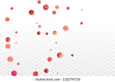 Red confetti background. Falling rose glitter. Graphic design for invitation, wedding, birthday, christmas card. Valentines day backdrop. Abstract particles explosion. Vector festive concept. 