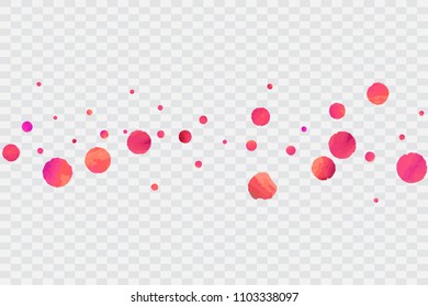 Red confetti background. Falling rose glitter. Graphic design for invitation, wedding, birthday, christmas card. Happy surprise backdrop. Abstract particles explosion. Vector festive concept. 